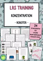 Vorschau - Arbeitsblätter - Konzentrationsübungen Roboter 24 ABs LRS Training Förderung ADHS ADS visuelle Wahrnehmung - Deckblatt