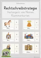 Vorschau - Aufgabenkarten - Rechtschreibstrategie Weiterschwingen bei Nomen - Klammerkarten - Deckblatt