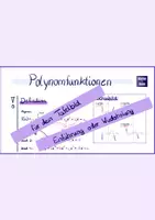 Vorschau - Präsentationen/Tafelbilder - Tafelbild zur Einführung von Polynomfunktionen - Deckblatt