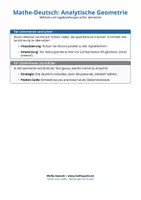 Vorschau - Arbeitsblätter - Mathe-Deutsch Dolmetscher: Analytische Geometrie (Vektoren & Lagebeziehungen) - Seite 1