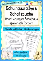 Vorschau - Stundenentwürfe - Schulhausrallye & Schatzsuche – Orientierung im Schulhaus spielerisch fördern (Klasse 1–2, editierbar, mit Vorlagen) - Deckblatt
