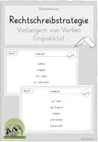 Vorschau - Aufgabenkarten - Rechtschreibstrategie Weiterschwingen bei Verben - Gripsdiktat - Deckblatt