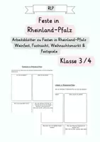 Vorschau - Arbeitsblätter - Feste in Rheinland-Pfalz (Klasse 3 - 5) - Deckblatt