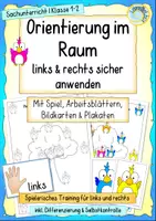 Vorschau - Arbeitsblätter - Orientierung im Raum – links & rechts sicher anwenden (Spiel, Arbeitsblätter & Karten) - Deckblatt