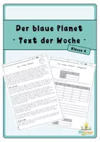 Vorschau - Arbeitsblätter - Der blaue Planet - Text der Woche - Deckblatt