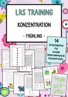 Vorschau - Arbeitsblätter - Konzentrationsübungen Frühling 14 ABs LRS Training Förderung visuelle Wahrnehmung ADS ADHS - Deckblatt