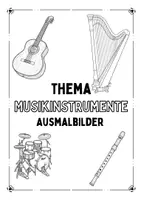 Vorschau - Mal- und Bastelvorlagen - Musikinstrumente Ausmalbilder - Deckblatt