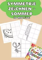Vorschau - Mal- und Bastelvorlagen - Symmetrie Sommer | Mathe/Kunst - 10 Motive zum Zeichnen - Deckblatt
