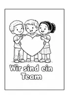 Vorschau - Arbeitsblätter - 🤝 Ausmalbild „Wir sind ein Team“ – Zusammenhalt & Freundschaft stärken 💛 - Deckblatt
