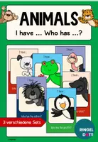 Vorschau - Stationenlernen - I have ... Who has ...? Game: Animals - Deckblatt