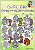 Vorschau - Mal- und Bastelvorlagen - Ostereier Ausmalbilder - Deckblatt