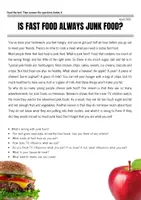 Vorschau - Arbeitsblätter - Is fast food always junk food - Deckblatt