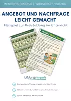 Vorschau - Arbeitsblätter - Marktplatz im Klassenzimmer – Das Planspiel zu Angebot & Nachfrage - Deckblatt