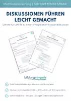 Vorschau - Unterrichtsreihen - Diskussionen führen leicht gemacht (Methodentraining) - Deckblatt