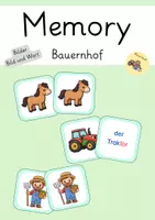 Vorschau - Spiele - Bauernhof Memorie - Bilder & Bild-Wort Differenzierung - Deckblatt