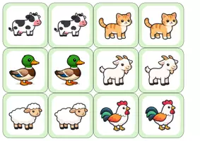 Vorschau - Spiele - Bauernhof Memorie - Bilder & Bild-Wort Differenzierung - Seite 2