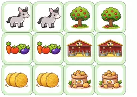 Vorschau - Spiele - Bauernhof Memorie - Bilder & Bild-Wort Differenzierung - Seite 3