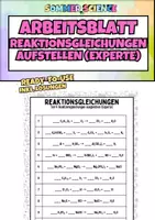 Vorschau - Arbeitsblätter - Reaktionsgleichungen ausgleichen Experten (Klasse 9–11) – Chemie Arbeitsblatt Challenge - Deckblatt