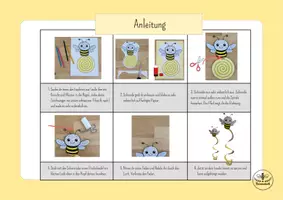 Vorschau - Mal- und Bastelvorlagen - Bewegliche Insekten basteln im Sommer – Kunst Grundschule Klasse 1-3 - Seite 3