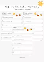 Vorschau - Arbeitsblätter - Frühling-Bundle: Groß- und Kleinschreibung, Schüttelsätze & Freies Schreiben) - Seite 1