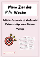 Vorschau - Arbeitsblätter - Ziel der Woche - Selbstreflexion für jedes Kind - Deckblatt