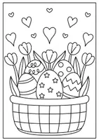 Vista previa - Manualidades / Dibujos para colorear - Póster Gigante de Pascua – Canasta con Huevos | Collage para Colorear (20 páginas A4) | Decoración para Aula, Puerta o Pared - página 2