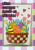 Vista previa - Manualidades / Dibujos para colorear - Póster Gigante de Pascua – Canasta con Huevos | Collage para Colorear (20 páginas A4) | Decoración para Aula, Puerta o Pared - Portada