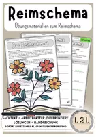 Vorschau - Arbeitsblätter - Reimschema - dreifach differenziertes Übungsmaterial - Sachtext, Arbeitsblätter und Lösungen - Sekundarstufe 1 - ab Klasse 6 - Deckblatt