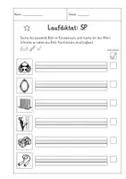 Vorschau - Arbeitsblätter - Laufdiktat "SP" (Klasse1-2) - Seite 1