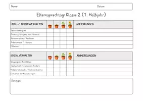 Vorschau - Anderer Materialtyp - Beobachtungsbögen - Elternsprechtag (Klasse 1-6) - editierbar - Seite 3
