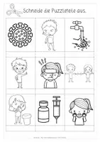 Vorschau - Arbeitsblätter - Lausch-Puzzle | Hygieneregeln Coronavirus | Hörverstehen - Seite 1