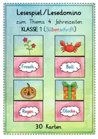Vorschau - Spiele - Lesespiel/Lesedomino "4 Jahreszeiten" (Silbenschrift) - Deckblatt