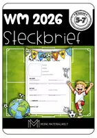 Vorschau - Arbeitsblätter - Fußball WM 2026 – Ländersteckbrief Kl. 5-7 - Deckblatt