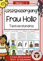 Vorschau - Unterrichtsreihen - Frau Holle Lesespaziergang – 4-fach differenziert (Lesen & Verstehen Grundschule) - Deckblatt