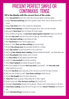 Vorschau - Arbeitsblätter - Present Perfect Simple or Continuous | Worksheet - Seite 1