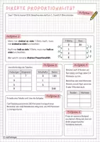 Vorschau - Arbeitsblätter - Direkte und indirekte Proportionalität (Materialpaket) - Deckblatt