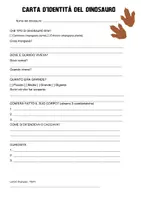 anteprima - Altro tipo di materiale - Carta d'identità del dinosauro - Pagina di copertina
