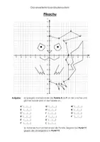 Vorschau - Stationenlernen - erweitertes Koordinatensystem - Punkte spiegeln - "Pikachu" (differenziert) - Deckblatt