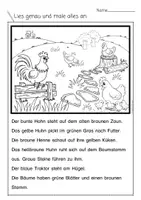 Vorschau - Arbeitsblätter - Lesemalblätter - Bauernhof (1./ 2.Klasse) - Seite 3