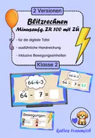Vorschau - Präsentationen/Tafelbilder - Blitzrechnen (Minusaufgaben ZR 100 mit ZÜ) - Deckblatt