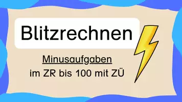 Vorschau - Präsentationen/Tafelbilder - Blitzrechnen (Minusaufgaben ZR 100 mit ZÜ) - Seite 1