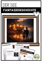 Vorschau - Arbeitsblätter - Fantasiegeschichte schreiben – Der See | Bildimpuls, Arbeitsblätter - Deckblatt