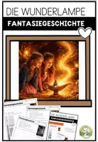 Vorschau - Arbeitsblätter - Fantasiegeschichte schreiben – Die Wunderlampe | Bildimpuls, Arbeitsblätter - Deckblatt