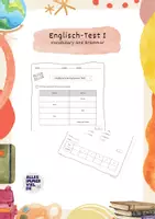 Vorschau - Test - Englischtest - Vokabeln und Grammatik 1 - Deckblatt