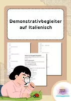Vorschau - Arbeitsblätter - Esercizi sugli aggettivi dimostrativi in italiano / Demonstrativadjektive im Italienischen. - Deckblatt