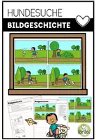 Vorschau - Arbeitsblätter - Bildgeschichte - Tafelmaterial - Hundesuche - Deckblatt