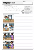 Vorschau - Arbeitsblätter - Bildgeschichte - Tafelmaterial - Verschlafen - Seite 1