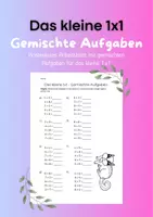Vorschau - Arbeitsblätter - Gemischte Aufgaben Mathe Einmalseins kostenlos T4 - Deckblatt