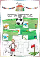 Vorschau - Arbeitsblätter - Fußball-WM 2026 / Kontinente: Wissenskartei (inkl. Steckbrief-Heftchen) - Sachunterricht - Kl. 3/4 - Deckblatt