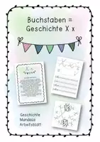 Vorschau - Arbeitsblätter - Buchstabengeschichte X x Schreibschrift - Deckblatt
